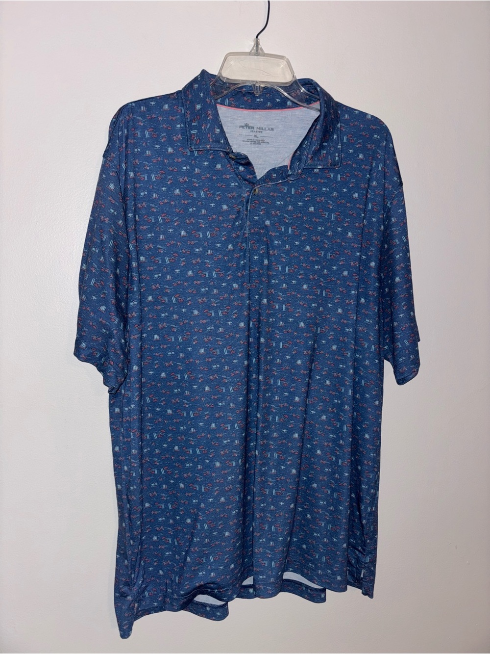 Peter Millar Seaside Blue Just Beachy print polo shirt